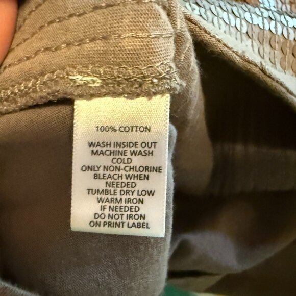 Loft Taupe Sleeveless Sequin Front Blouse - Medium - Picture 8 of 8